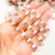 Pink Opal Oxidized Wire Chain